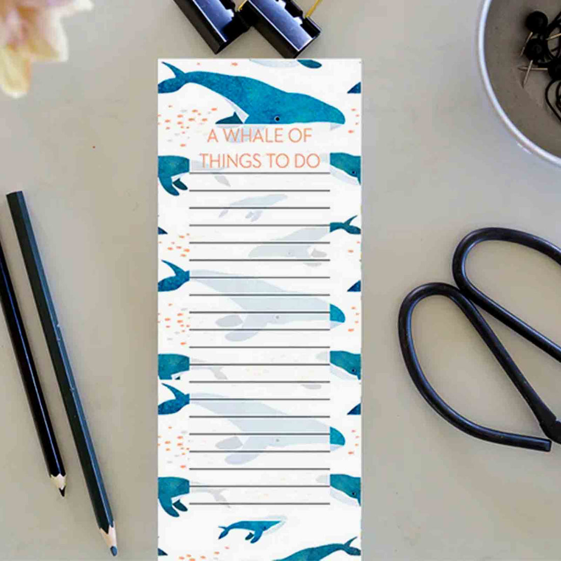 A Whale of Things To Do Magnetic Shopping List Jotter Notepad