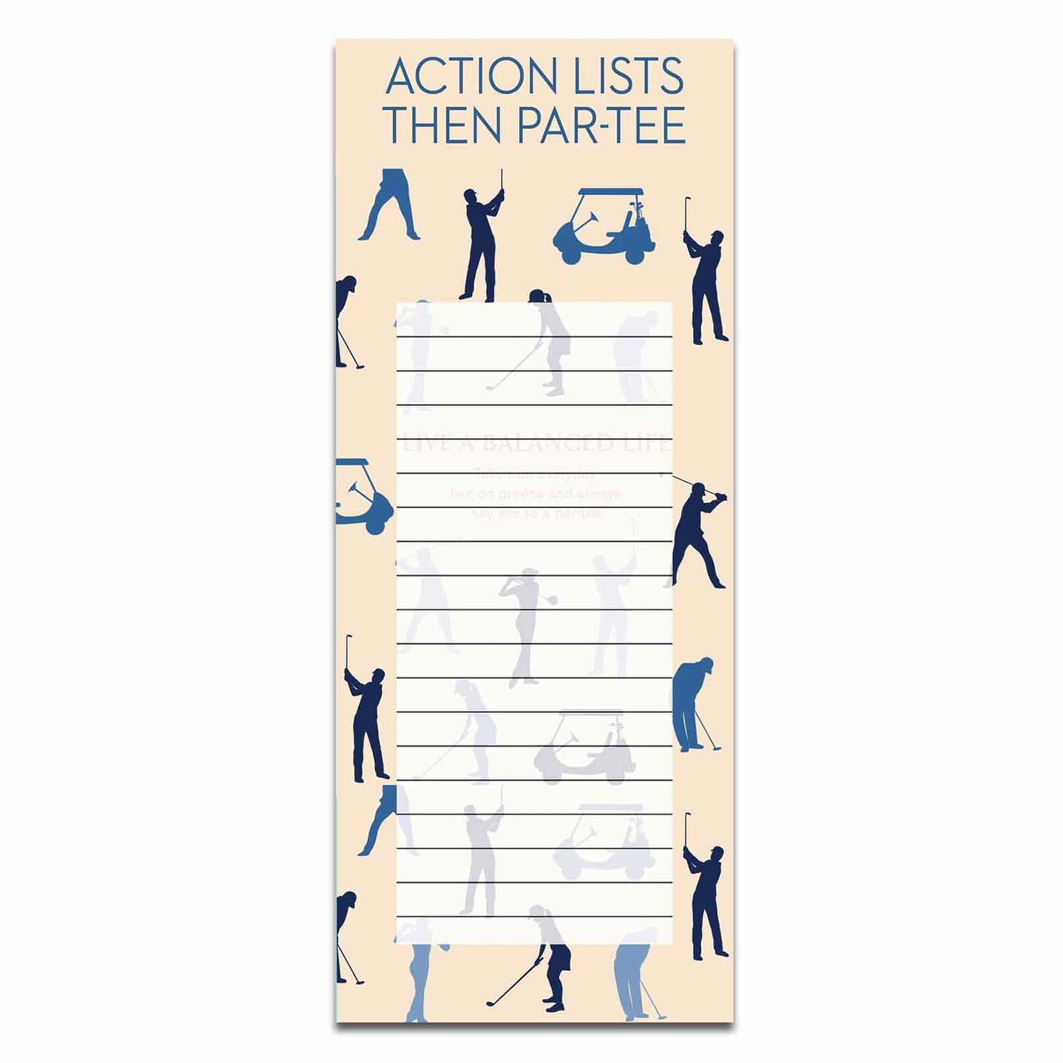 Action Lists Then Par-Tee Magnetic Shopping List Jotter Notepad