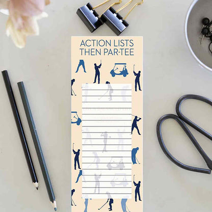 Action Lists Then Par-Tee Magnetic Shopping List Jotter Notepad