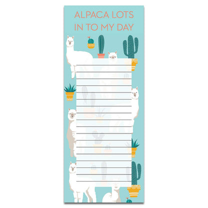 Alpaca Lots In To My Day Magnetic Shopping List Jotter Notepad