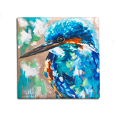 Australian Artist Amanda Brooks Kingfisher Set of 4 Dolomite Stone Absorbent Coasters