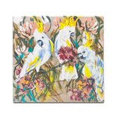 Australian Artist Amanda Brooks White Cockatoos Dolomite Stone Absorbent Trivet - Souvenir Gift