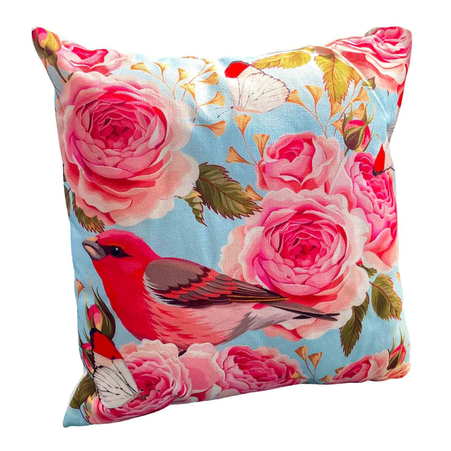 Bird with Roses Cushion