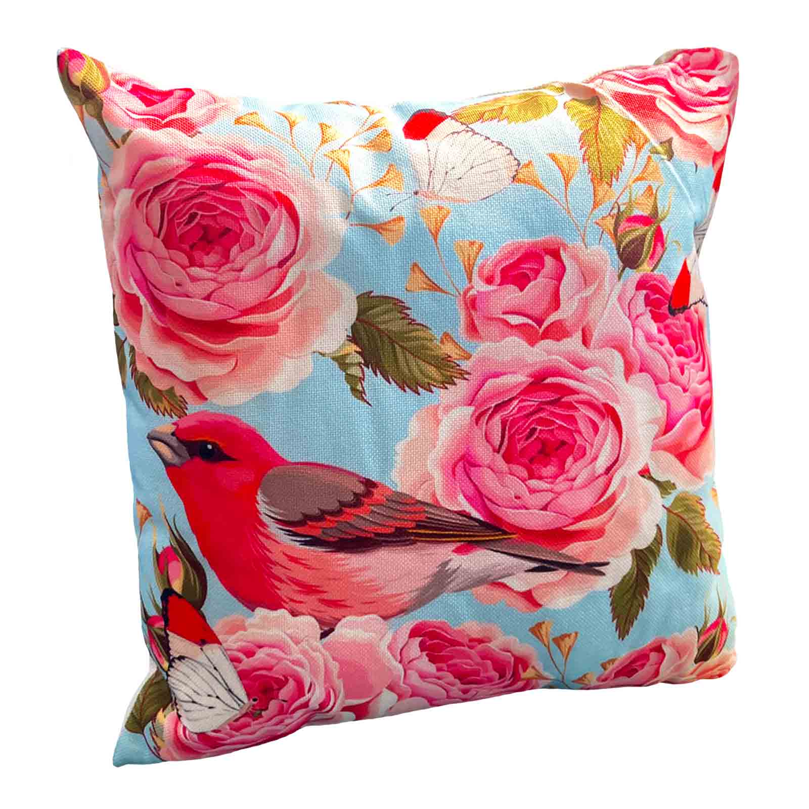 Bird with Roses Cushion