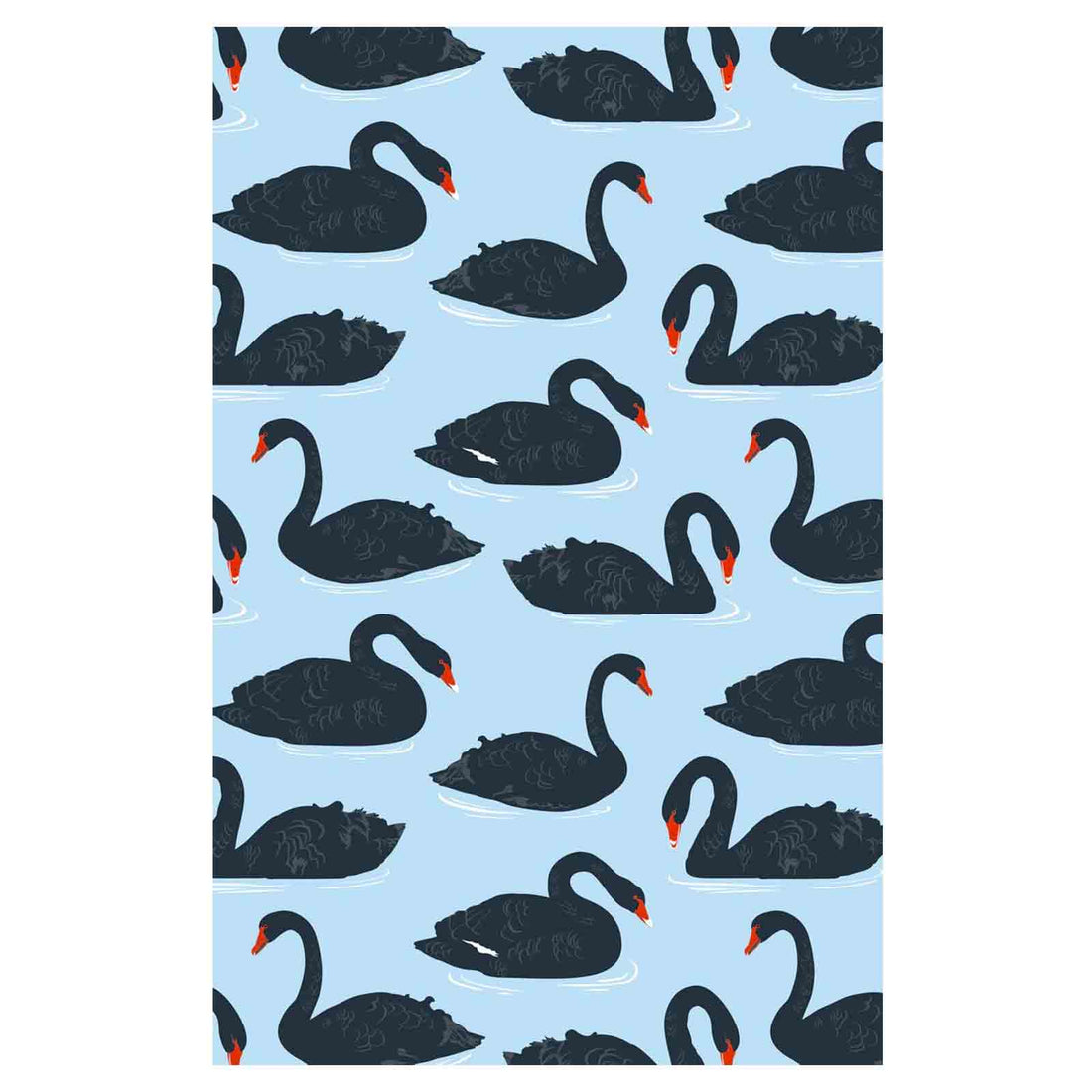 Black Swans 100% Cotton Tea Towel