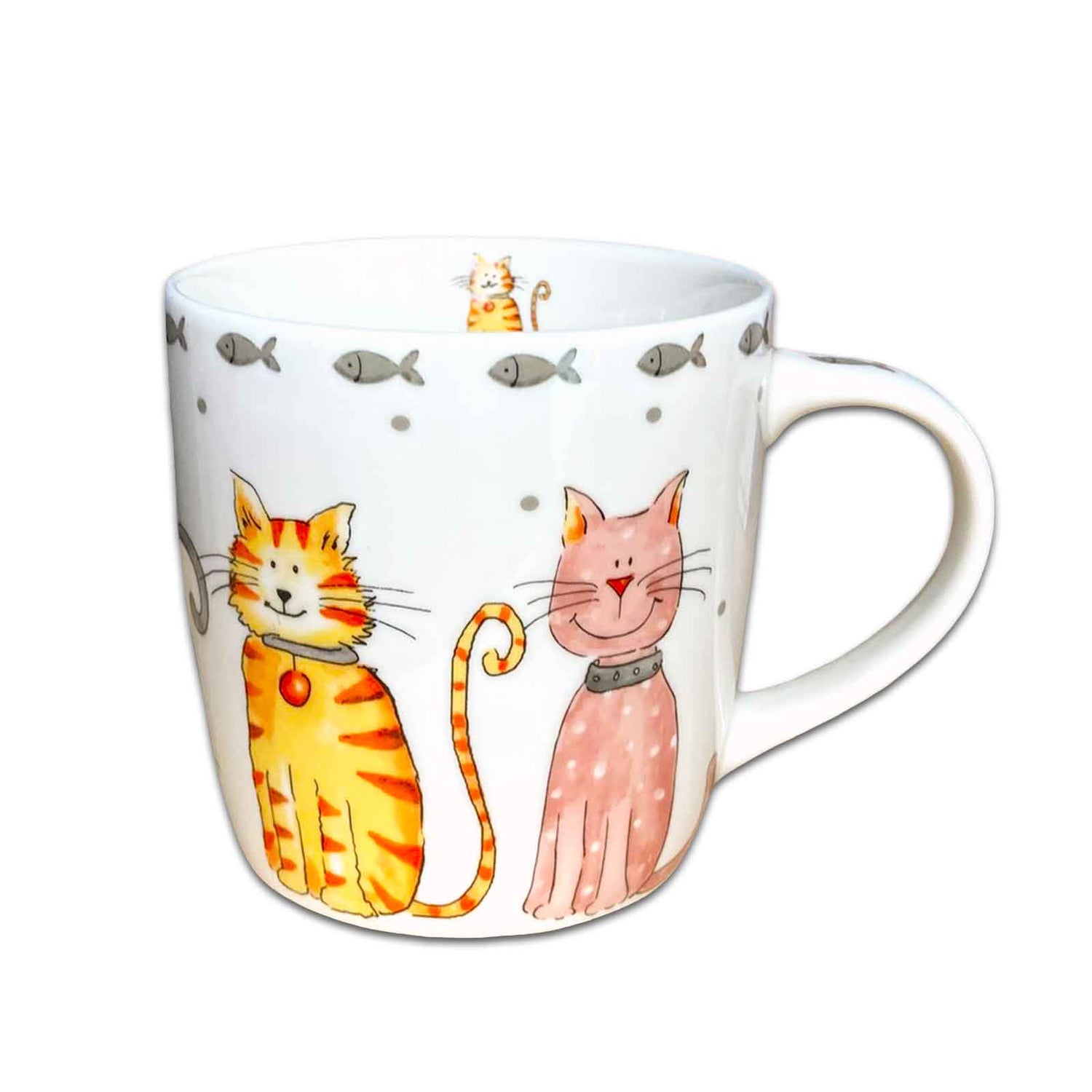 Faithful Friends Large Cats Fine China Coffee Mug Gift Boxed