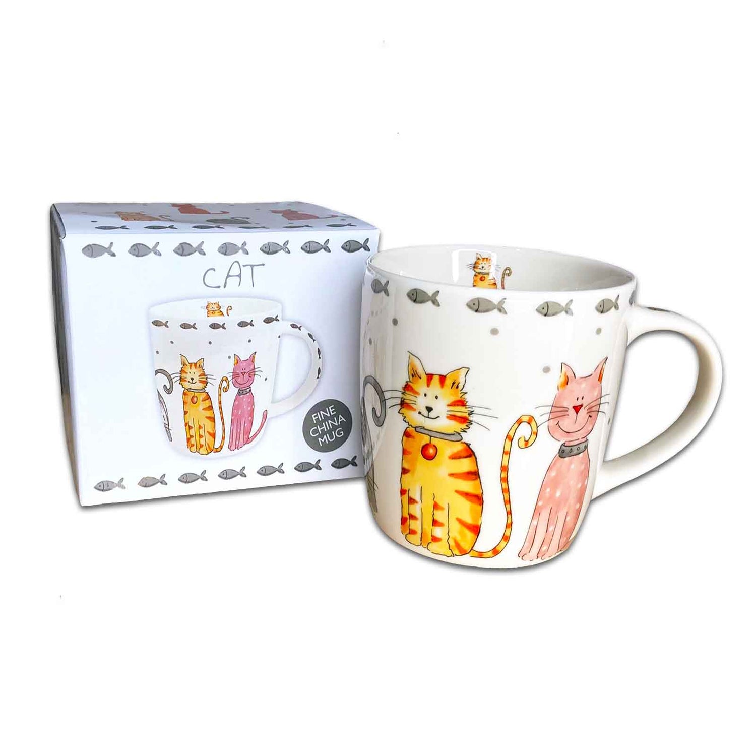 Faithful Friends Large Cats Fine China Coffee Mug Gift Boxed