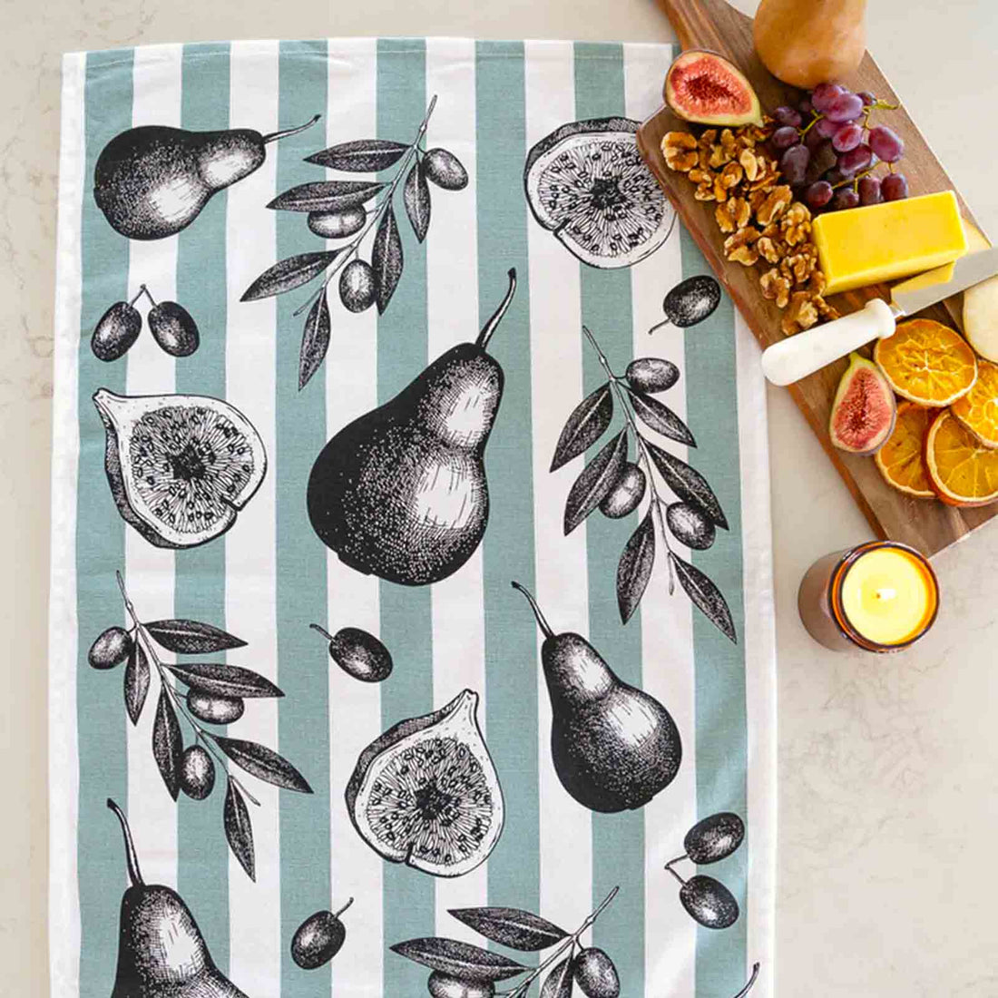 Fig and Pears 100% Cotton Tea Towel