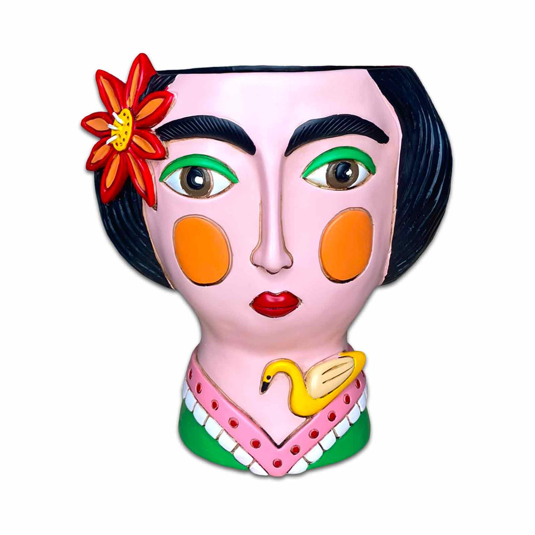 Frida Kahlo large resin planter - Allen Designs Planters