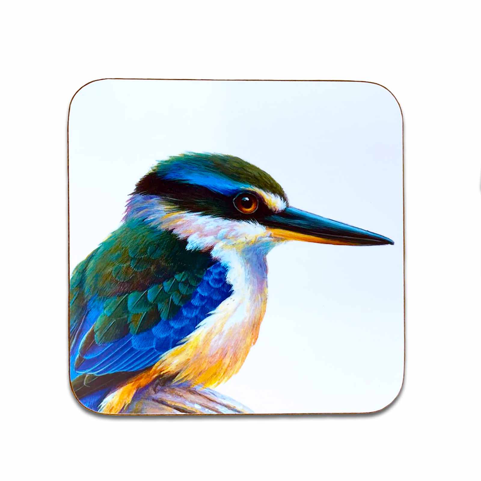 Jeremy Boot Collection Sacred Kingfisher Set of 4 Gift Boxed Australian Birds Coasters Souvenir