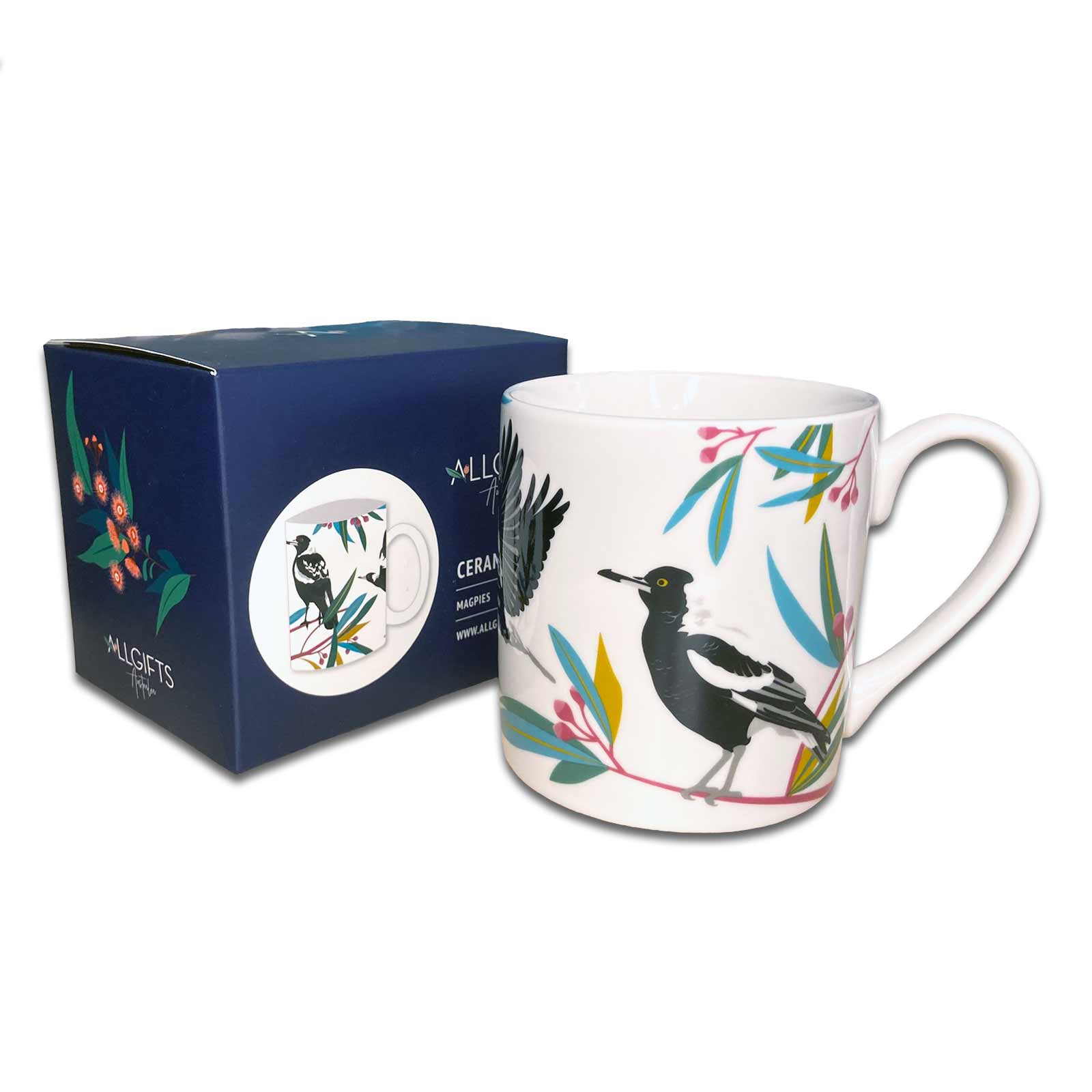 Australian Birds Magpies Gift Boxed Souvenir Ceramic Coffee Mug