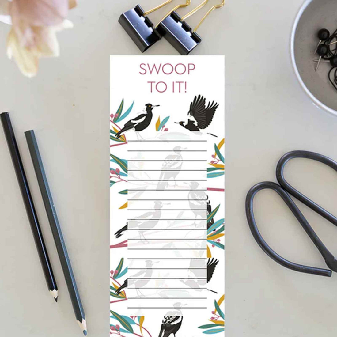 Swoop To It! - Magpies Magnetic Shopping List Jotter Notepad