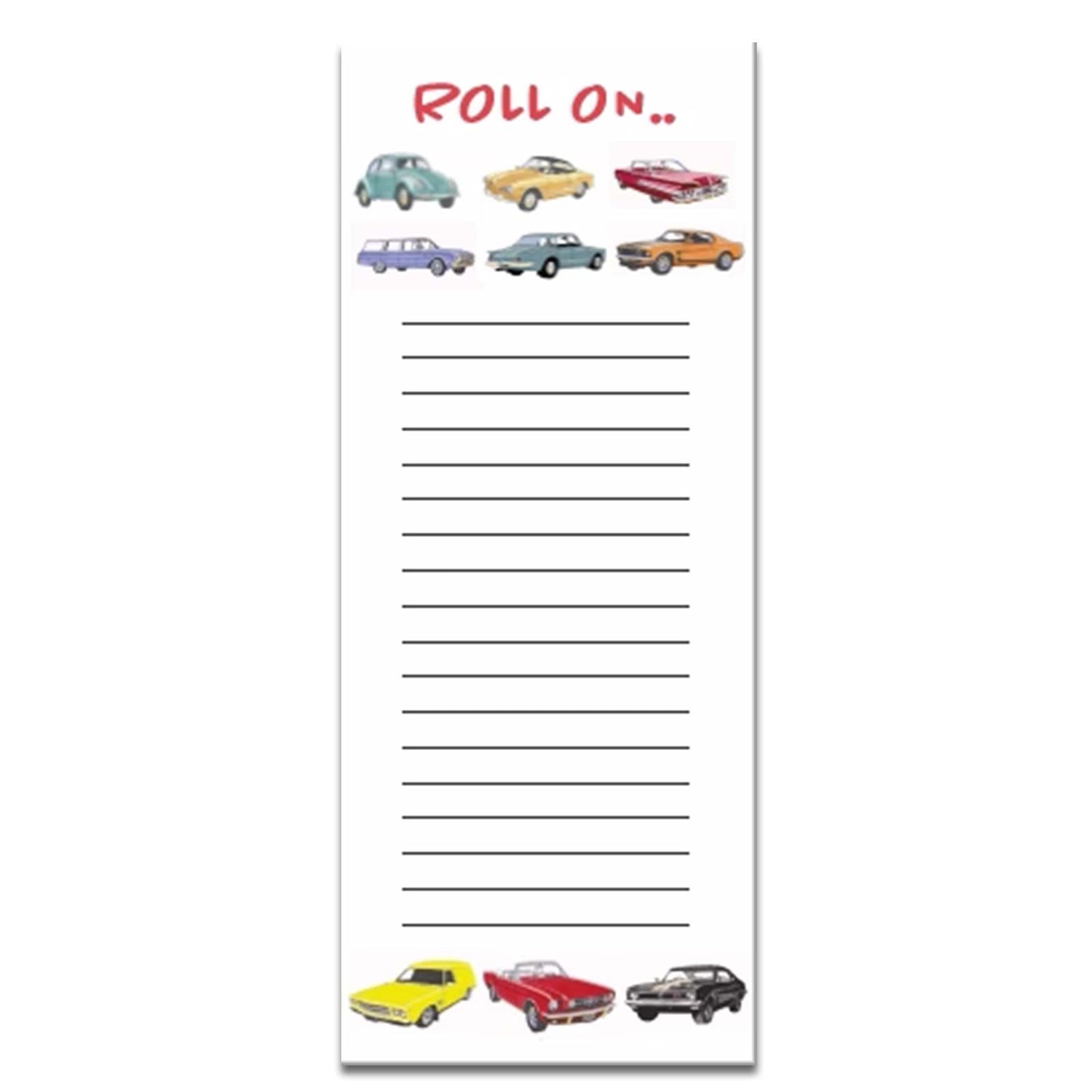 Roll On Classic Cars Magnetic Shopping List Jotter Notepad