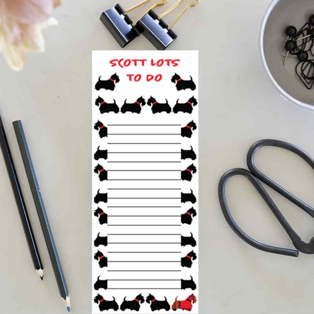 Scott Lots To Do Scottie Dog Magnetic Shopping List Jotter Notepad