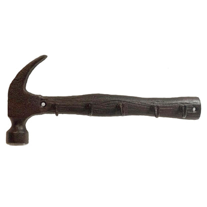 5 Hook Cast Iron &quot;Rustic Hammer&quot; Wall Hook.